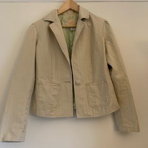 American Rag Vintage Cream 100% Cotton Lined Blazer size M